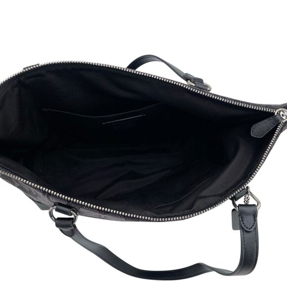 Coach Zip Top Tote in Signature Jacquard Black Smoke F29958 - Picture 7 of 16